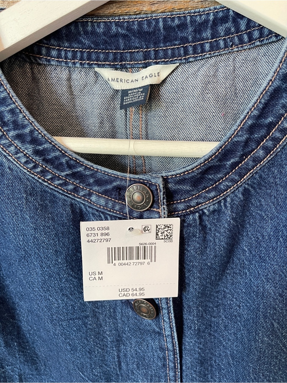 NWT American Eagle Denim Vest - Picture 7 of 11